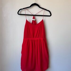 Madewell Red vibrant 100% silk dress​